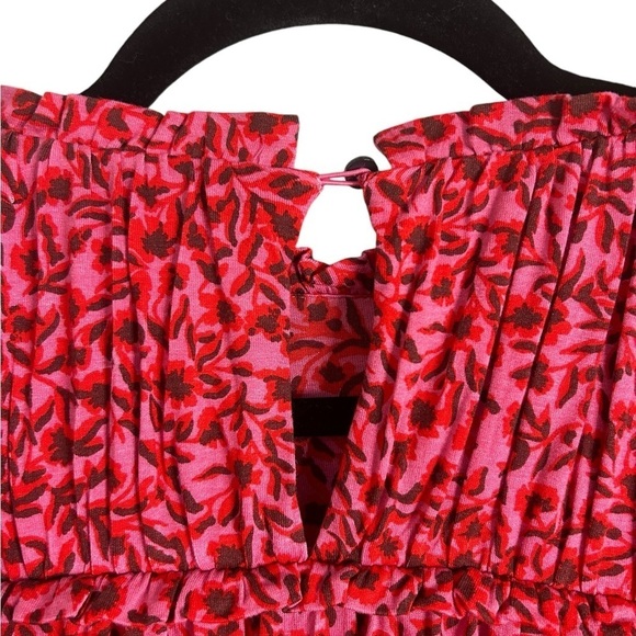 Boden Pink & Red Yoke Detail Belted Jersey Mini Dress Women’s Sz 12 Regular NWT - Picture 9 of 16